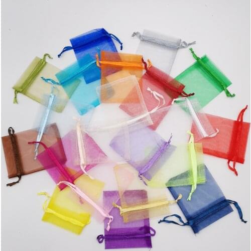 50pcs Gift Bag 7x9cm Small Organza Gift Bags For Packaging Display Storage Bag Pouches Wedding Jewelry Christmas Gift Bag Diy
