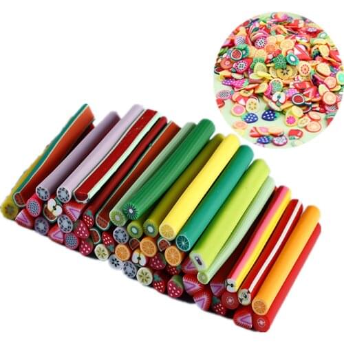 500Pcs Nail Art Fruit Decoration Slices Rod Sticks Flower Feather Cake Design DIY Nails Tips Manicure Accessories Wholesale