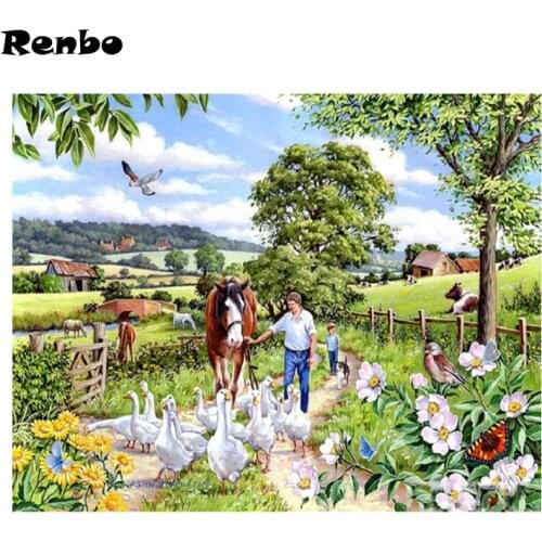 5d diy diamond painting cross stitch kit diamond embroidery"farm animal"picture square mosaic Home Decor rhinestone painting