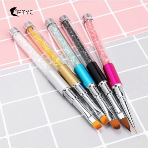 1pc Acrylic Nail Art Brush Flower Design Line Stripe Drawing Pen DIY Manicure Tools Nail Supplies For Professionals