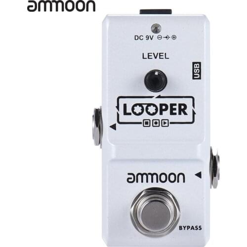 Ammoon AP-09 Nano Loop Electric Guitar Effect Pedal Looper True Bypass Unlimited Overdubs 10 Minutes Recording with USB Cable