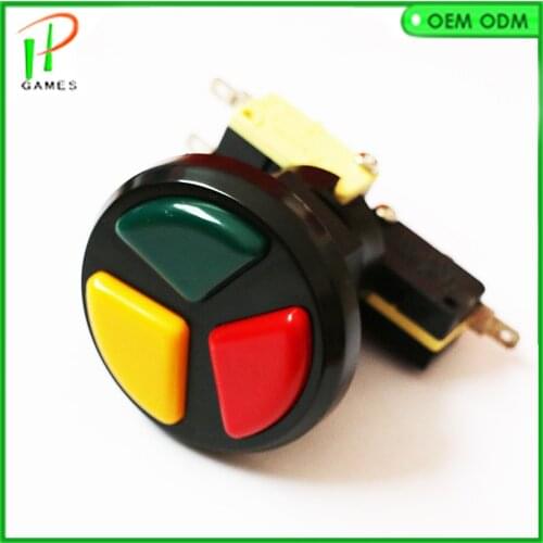 Arcade 3 in 1 round push button with microswithes triple color for arcade gane machines 1PCS