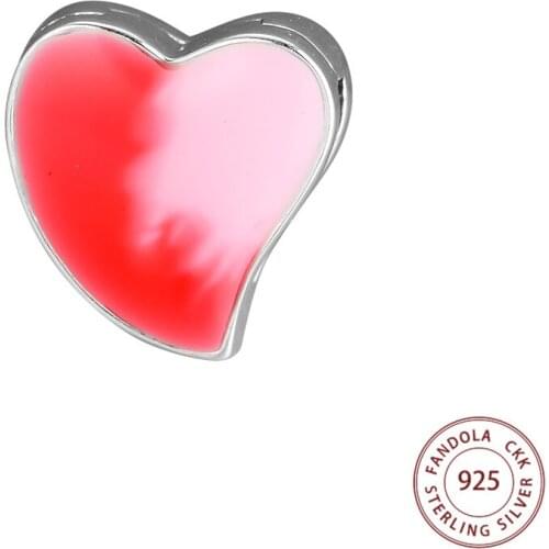 100% 925 Sterling Silver Asymmetric Heart of Love Clip Charm Fits Original Reflexions Bracelet DIY Beads for Jewelry Making