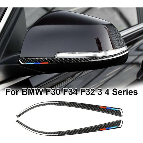 2x Car Rearview Mirror Strip Trim Sticker Cover For BMW F30 F31 F32 F33 F34 AL01 Car Styling Accessories