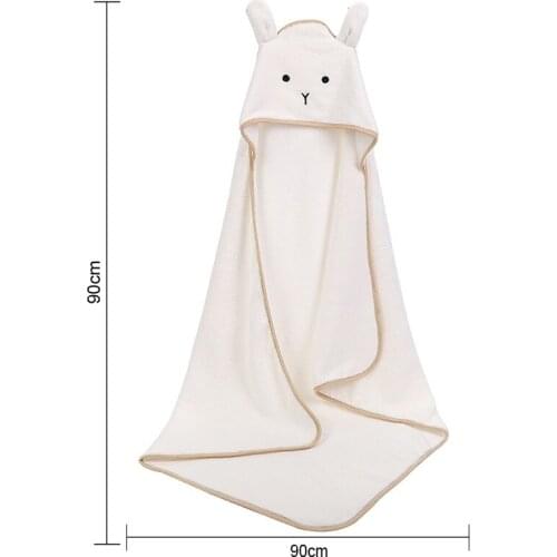 White Baby Blanket Microfiber Children Hooded Coral Fleece Kids Cartoon Sleeping Clothes Baby Towel Shower Cute Cocoon Swaddle