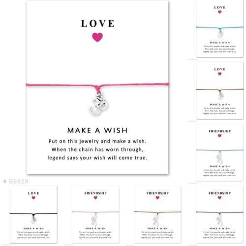 Silver OM OHM Buddha Buddhist Buddhism Lotus Yoga Charm Strand Bracelets for Women