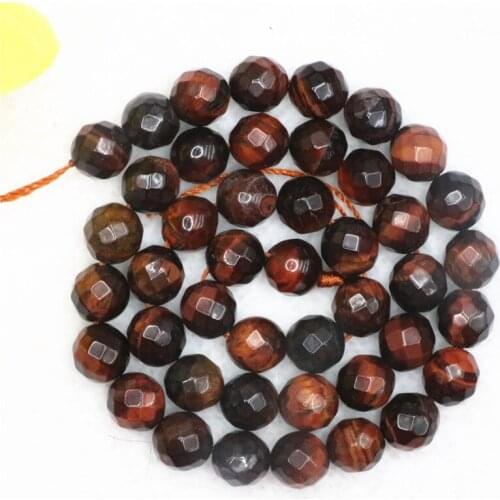 Natural Red Tiger eye faceted Round beads Semi -precious Stone For Jewelry Making 4/6/8/10/14mm DIY Bracelet Necklace 15