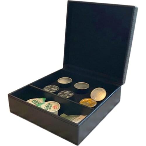 Hotel household coffee capsule storage box sugar bag milk capsule storage box portable high-end coffee appliance PU leather box
