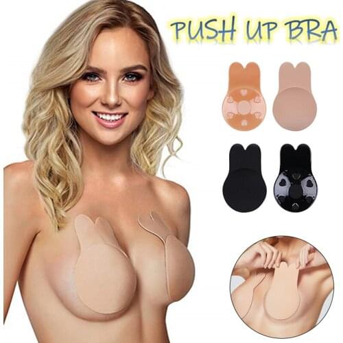 Sexy Self Adhesive Invisible Push Up Bras For Women Strapless Femme Seamless Wireless Invisible Bralette Silicone Freedom Bra