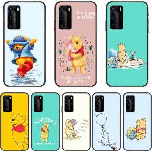 Winnie the Pooh Phone Case For Huawei P 40 30 20 10 9 8 Lite E Pro Plus Black Etui Coque Painting Hoesjes comic fashion