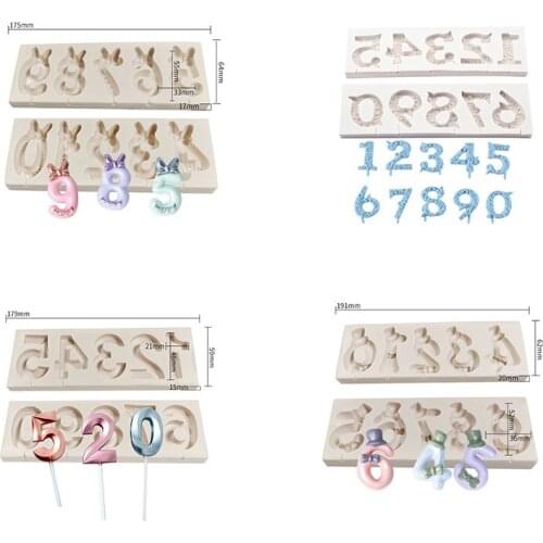 Digital Biscuit Silicone Mold 0-9 Number Letters Fondant Lollipop Cheese Stick Candy Cake DIY Decor Soap Pastry Mold Tool