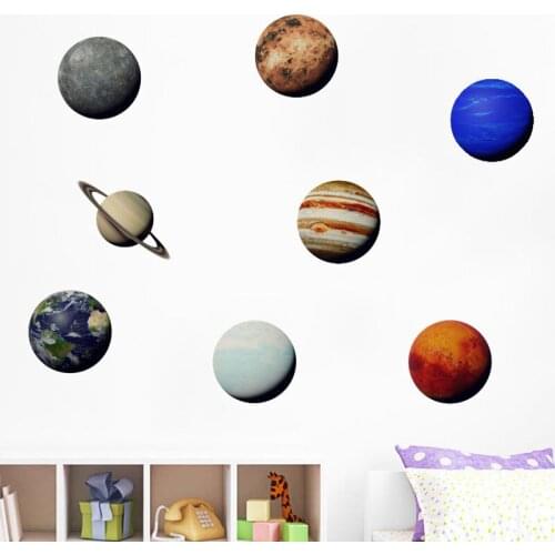 DIY Planet Solar System Galaxy Wall Stickers Children Room Bedroom Decor Removable Vinyl Mural art Decal Posters