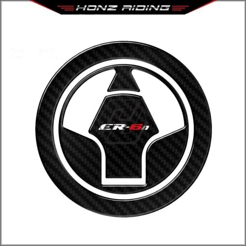 For Kawasaki ER-6N (ER650) 2009-2015 3D Carbon-look Motorcycle Fuel Gas Cap Protector Decals