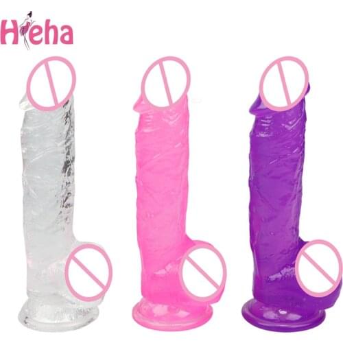 Hieha Jelly Huge Dildo Big Penis Realistic Adult Sex Toy Women Gay Rubber Dick Unisex Gode Thick Dildo with Suction Cup Phallus