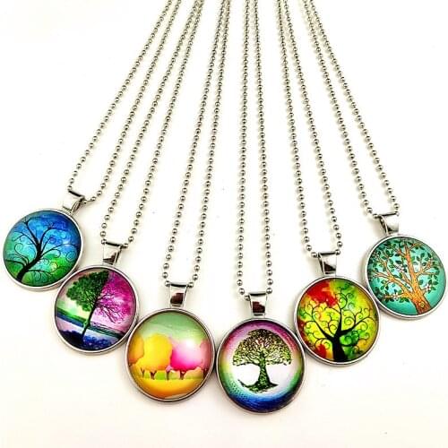 Jaingzimei 24pcs New Design Spring and Summer style Women Necklace Beautiful Tree of life zinc alloy pendants