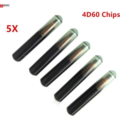 Keyecu 5pcs/lot Car Key Chips Blank 4D60 Chip Glass ID4D60 Transponder Chip For FORD Auto 4D 60 Chips High Quality Wholesale