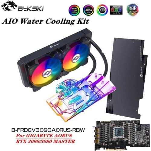 Bykski AIO Water Cooling Kit A RGB For GIGABYTE AORUS RTX3090/3080 MASTER/3080 /3090 XTREME,GPU Cooler 5V B-FRDGV3090AORUS-RBW