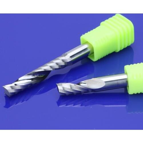 2Pc 3A Class 8mm CNC End Mill One Single Flute Spiral Cutter Tugster Steel Router Bit For MDF PVC Wood Carbide Milling Cutter
