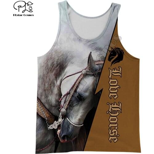 PLstar Cosmos Animal Love Horse Colorful Harajuku Streetwear 3DPrint Unisex Summer Casual Vest Sleeveless TankTop Men/Women F1