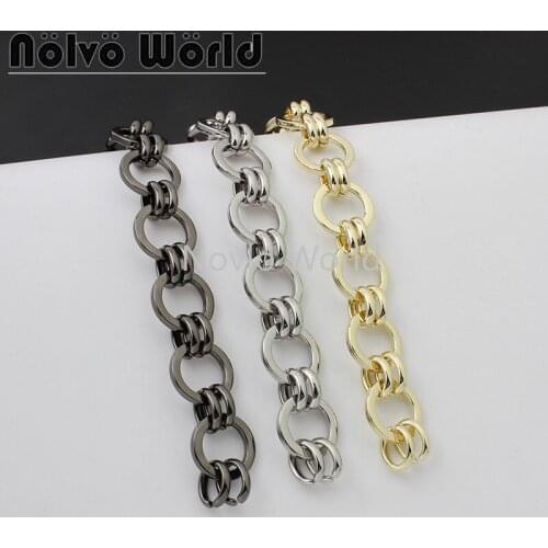 5-15pcs 3 colors 50cm length 21*15mm alloy material round ring chains for ladys cross body handbag bag handles