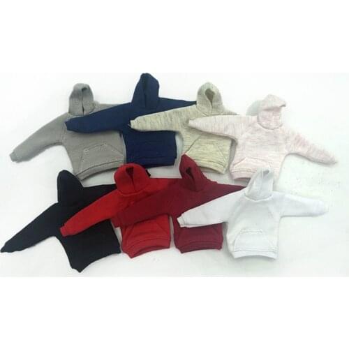 1/12 Scale Male Long Sleeve Shirt Sports Hoodie Pullover Sweater Coat Model for 6" HT Male Figure Body Accessories