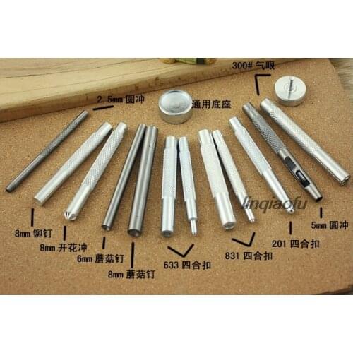 Leather installation tool set, snap button 8mm rivet 300 # air eye 6 / 8mm mushroom nail