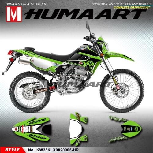 HUMAART Motorcycle Stickers Custom Dirt Bike Decals for KLX 250 S D-Tracker X Final Edition 2008 2009 2010 2011 to 2020
