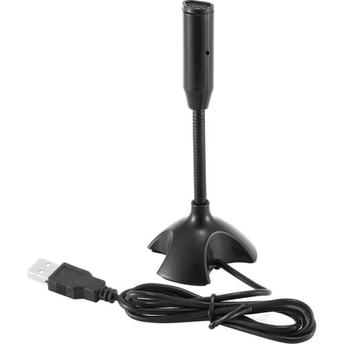 Dedicate USB Capacitive Mini Microphone Stand for PC Laptop Notebook Online Chat Recording Black Wired Device Single Microphone