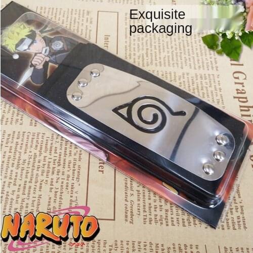 Naruto Headband Cosplay Japan Anime Logo Metal Gold-plated Headgear Forehead Protector Cosplay Halloween Birthday Party Hat