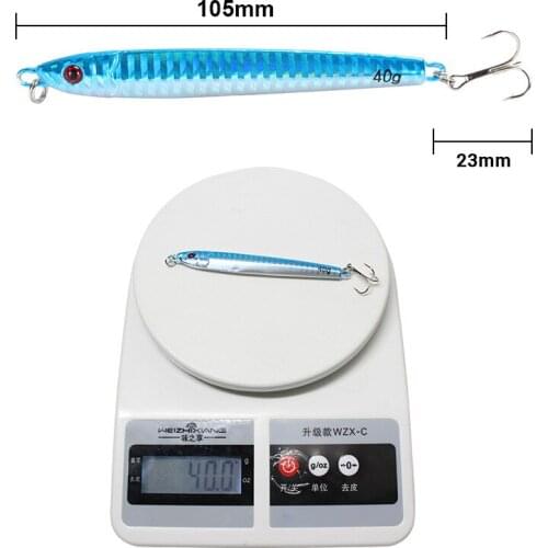 Depth Diving 2-4M Sea Fishing Lure Outdoor 5Color 10.5cm/40g Metal Sequins Bionic Bait Lead Head Hard Bait 6#With Hook Wobblers