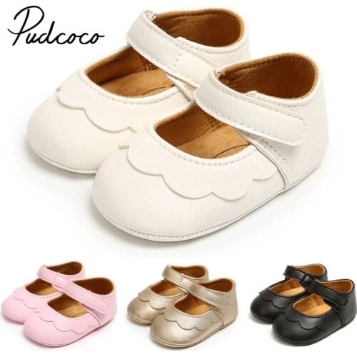 Pudcoco 2020 Lovely Princess Toddler Baby Girls Boys Shoes Cribs Shoes Solid Bow Fur Balls Bowknot First Walkers 0-18M