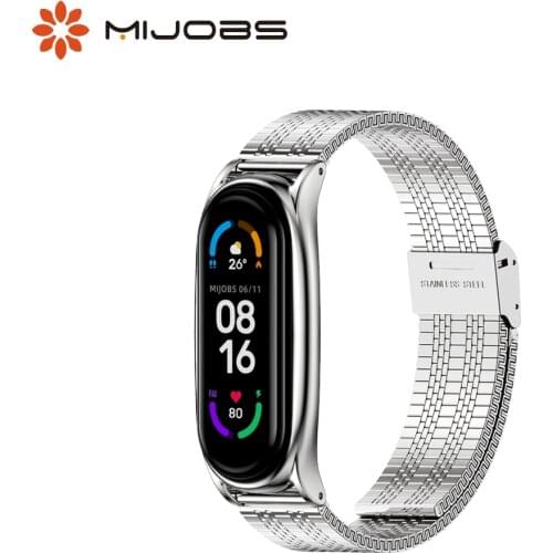 For Mi Band 5 Strap for Mi Band 6 Bracelet Metal Wristbands for Xiaomi Miband 4 3 Pulseira Correa Strap for Mi Bend 4 Wrist Belt