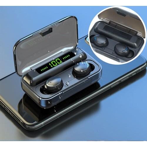 Oringinal F9-5C Fone Bluetooth TWS Fingerprint Touch Headset HiFI Stereo In-Ear Earbuds Popsocket Wireless Earphones for Sport