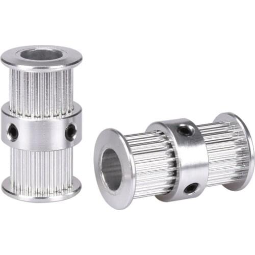 5Pcs GT2 pulley type double head GT2 20 teeth 6mm width bore 5mm timing pulley For Belt 3D Printer Parts