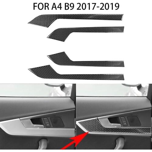 Carbon fiber car interior decoration, door panel frame decoration, Suitable For Audi A4 B9 2017 2018 2019 2020 2021car stickers