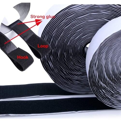 25M/Pair Hook and Loop with Strong Self Adhesive Tape Strip Fastener for Indoor Outdoor Home School Office Magic Sticker Tape
