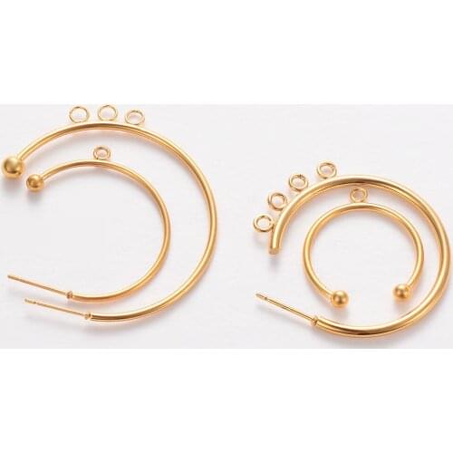 Stainless Steel Round Ear Hoop Smooth Circle Earrings Ear Loop With Back for Women Jewelry wholesale