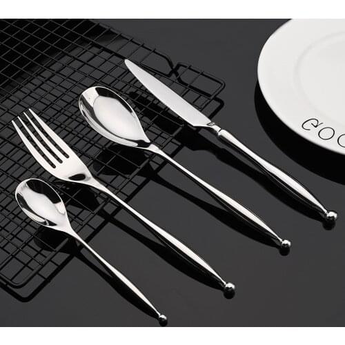 European Dinnerware Set 304 Stainless Steel Cutlery Set Dinner Flatware Knife Fork Spoon Tableware Luxury Wedding Silverware set