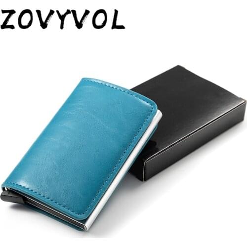 ZOVYVOL Anti-theft Men and Women Card Holder Safety Smart Wallet Metal Aluminum Multi Slim Small Short Wallet Cartera Mujer