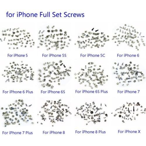 1 Set Silver Screws Full Screw Set for iPhone 4 4S 5C 5S 5G 6G 6s 6 7 7P 8 8 plus X Repair bolt Complete Kit Replacement Parts