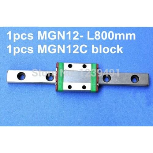 1pcs MGN12 L800mm linear rail + 1pcs MGN12C carriage