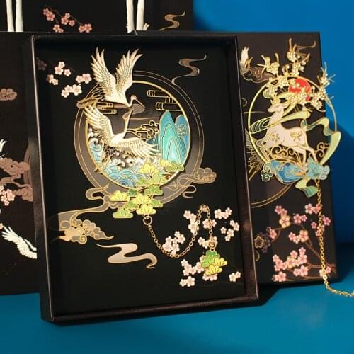 1PC Chinese Style Bookmark Tassel Pendant Retro Book Clip Metal Pagination Mark Stationery Student Gift School Office Supplies