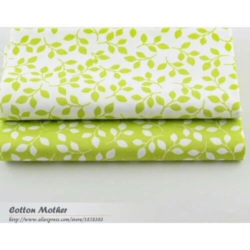 2 pieces green 40cmx50cm Cotton Fabric quilting tissue tecido tida Sewing fabrics for patchwork cheap tecidos para roupa