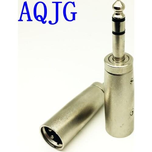 2pcs New Silver XLR male to 6.35mm Jack Lead Plug Mic Microphone Patch Cable Adapter