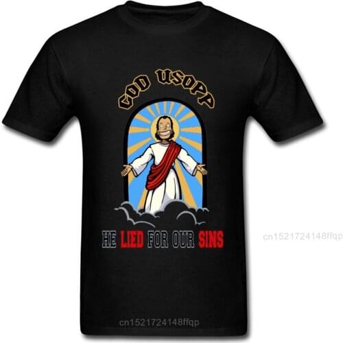 God Usopp T-shirt 2019 Men T Shirts Jesus One Piece Tshirt Nami Zoro Chopper Luffy Family Tops Japan Pirate Anime Funny Clothing