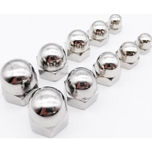 5/10/100pcs High Quality M3 M4 M5 M6 M8 M10 M12 M14 M16 304 A2-70 Stainless Steel Hex Acorn Nut Cap Decorative Cover Dome Nuts