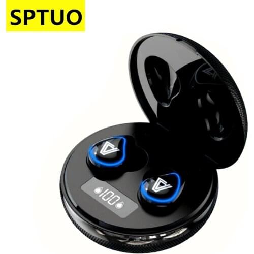 A29 True Wireless Earphones Bluetooth 5.0 TWS Headphones with Mic Waterproof In-ear Earbuds Sports Headset Round Charging Case