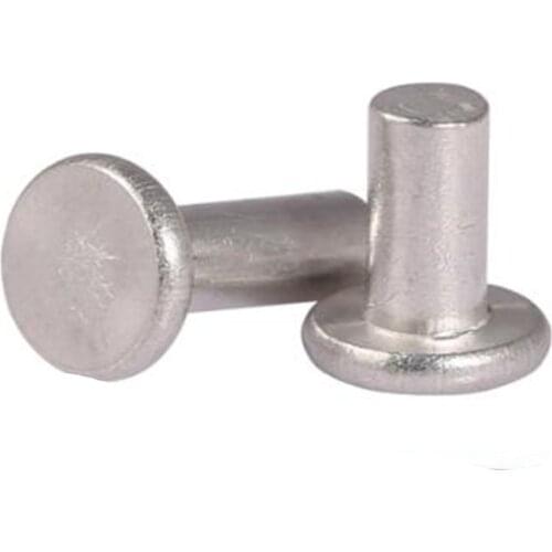 10-100Pcs M3 M4 M5 M6 GB109 Aluminium Solid Rivets AL Knock Flat Head Rivet