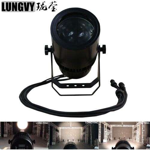 Free Shipping IP65 1x200w COB LED Cold/Warm White Color led Zoom Par Can Down Light Studio Theater 10-45 Degree Angle Zoom Light