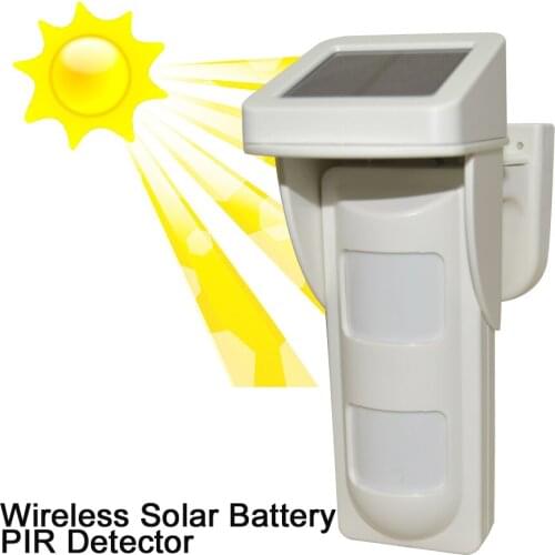 Wireless Intelligent 2 PIR sensor Outdoor Detector With Solar Power 433mhz waterproof intruder theft alarm pet immunity